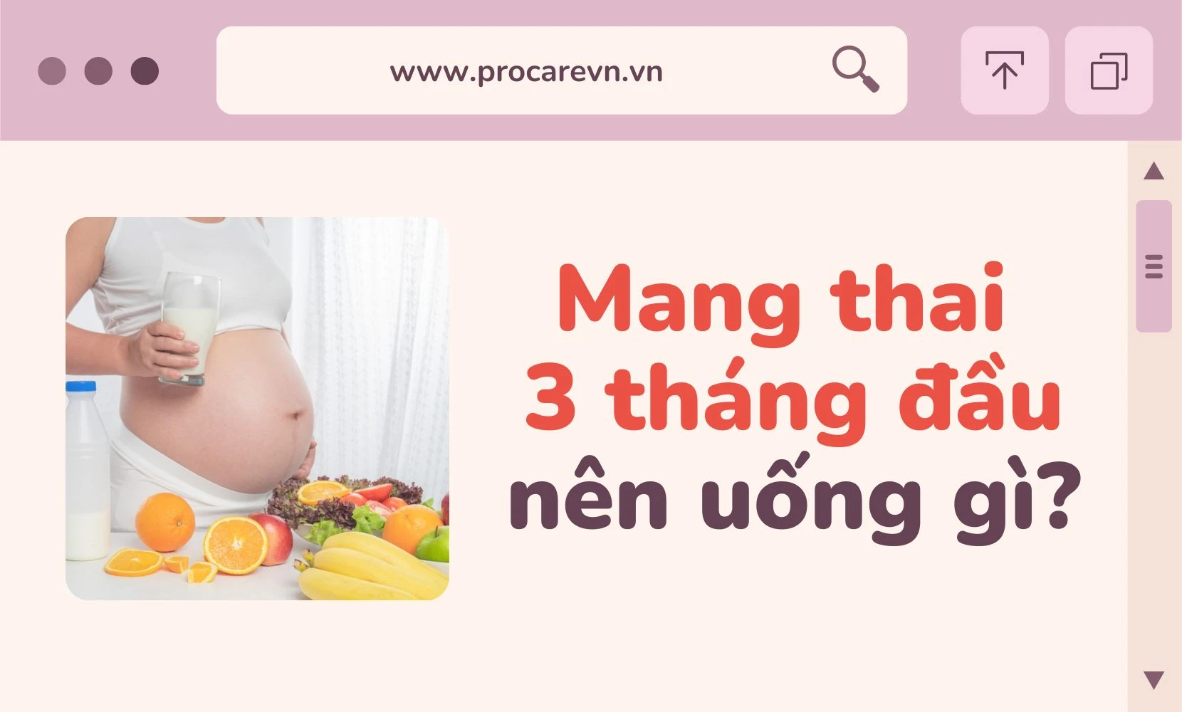 Chế độ uống cho bà bầu 3 tháng đầu