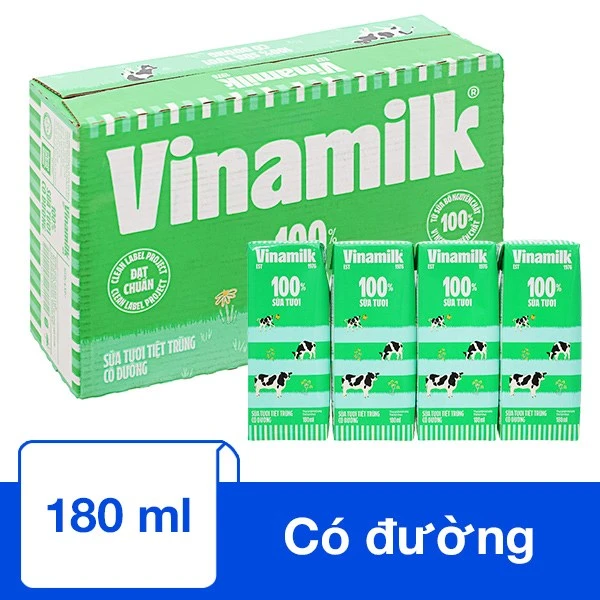 Sữa tươi tiệt trùng Vinamilk 180ml