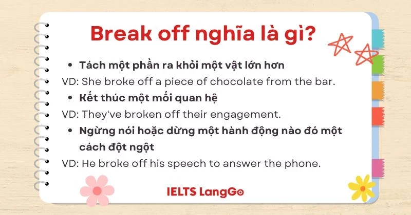 Hình ảnh minh họa break off trong ngữ cảnh khác