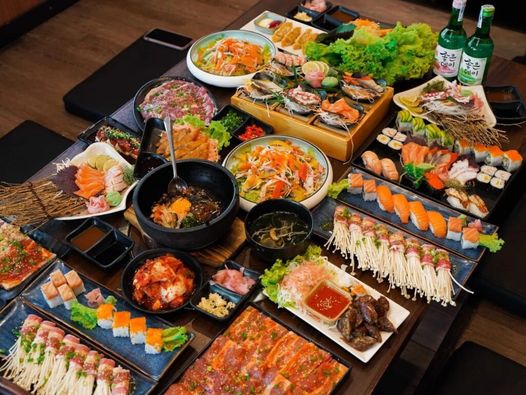 Buffet nướng hấp dẫn