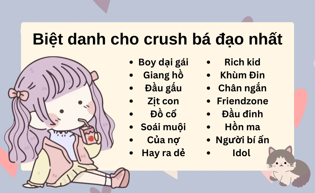 Biệt danh cho crush cực dễ thương