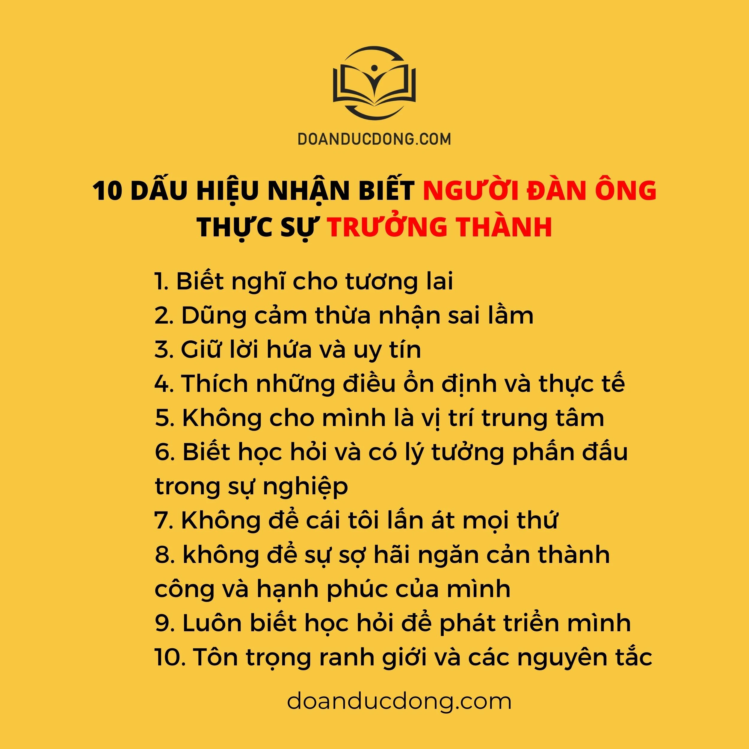 Biểu hiện của sự trưởng thành