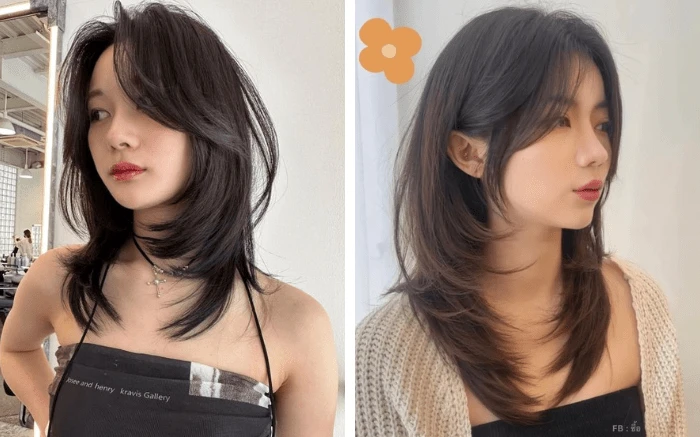 Kiểu tóc mullet layer với màu sắc thời trang