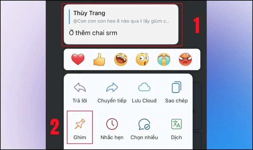 Cách ghim, bỏ ghim tin nhắn trên Zalo tránh bị trôi