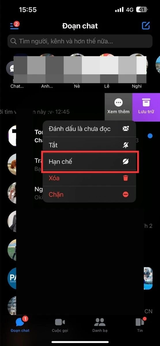 Hạn chế tin nhắn trên messenger là gì? Cách tắt/bật tính năng