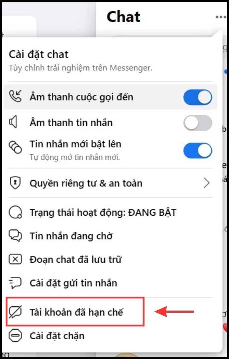 Hạn chế tin nhắn trên messenger là gì? Cách tắt/bật tính năng