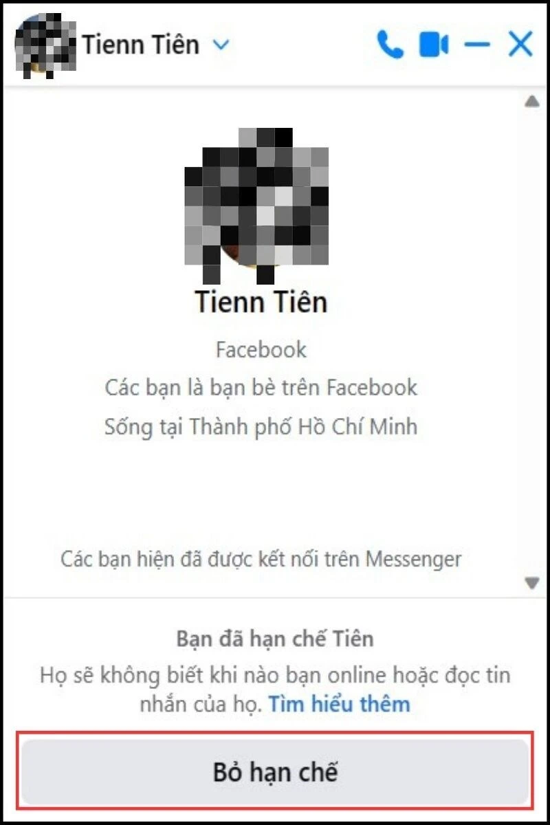 Hạn chế tin nhắn trên messenger là gì? Cách tắt/bật tính năng