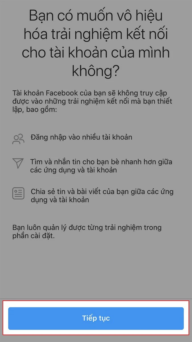 Cách hủy liên kết tài khoản Facebook với Instagram cực dễ