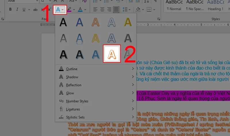 Cách đổi màu chữ trong Word 2007 2010 2013 2016 365 chi tiết nhất - Thegioididong.com