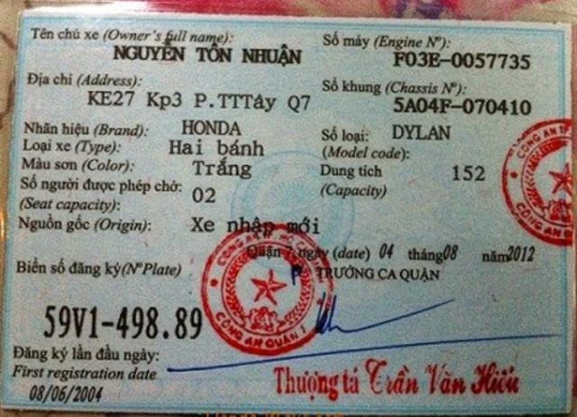 Phân biệt các loại giấy đăng ký xe khi mua môtô đã qua sử dụng