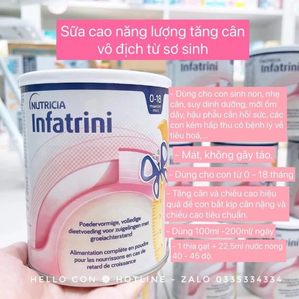 Review sữa Infatrini có tốt không cho trẻ cần dinh dưỡng cao